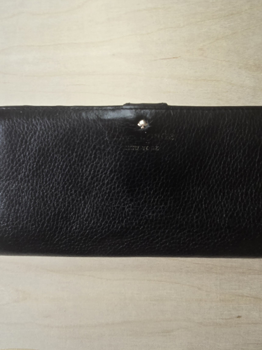 kate spade Black Pebbled Leather Long Wallet
